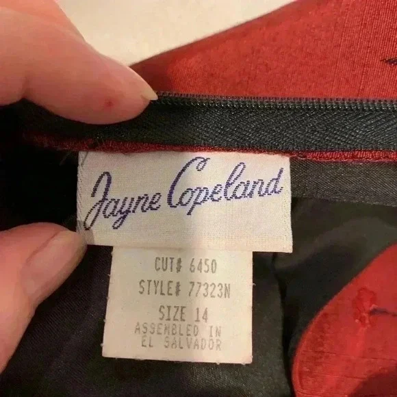 Vintage Girls Size 14 XL Jayne Copeland Sleeveless Dark Red Holiday Dress - Picture 5 of 7